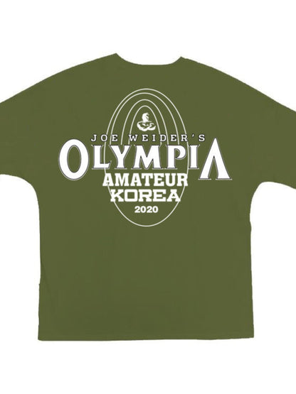 Men's Plus Size Letter Round Neck Short Sleeve T-Shirt