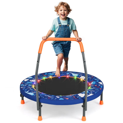 Mini Trampoline Folding Small Rebounder for Kids with Lights