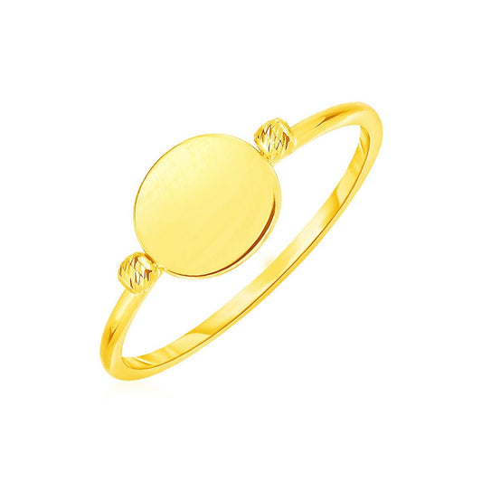 Bague en or jaune 14 carats avec ovale poli
