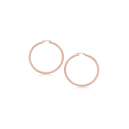 Boucles d'oreilles créoles polies en or rose 14 carats (15 mm)