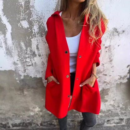 Cross-Border European And American 2026 Autumn And Winter New Fashion Long-Sleeve Solid Color Jacket For Women, Popular On Amazon And Aliexpress