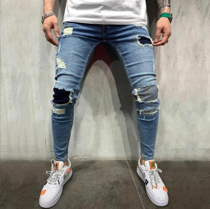 Zerok Distressed Patched Denim Jeans