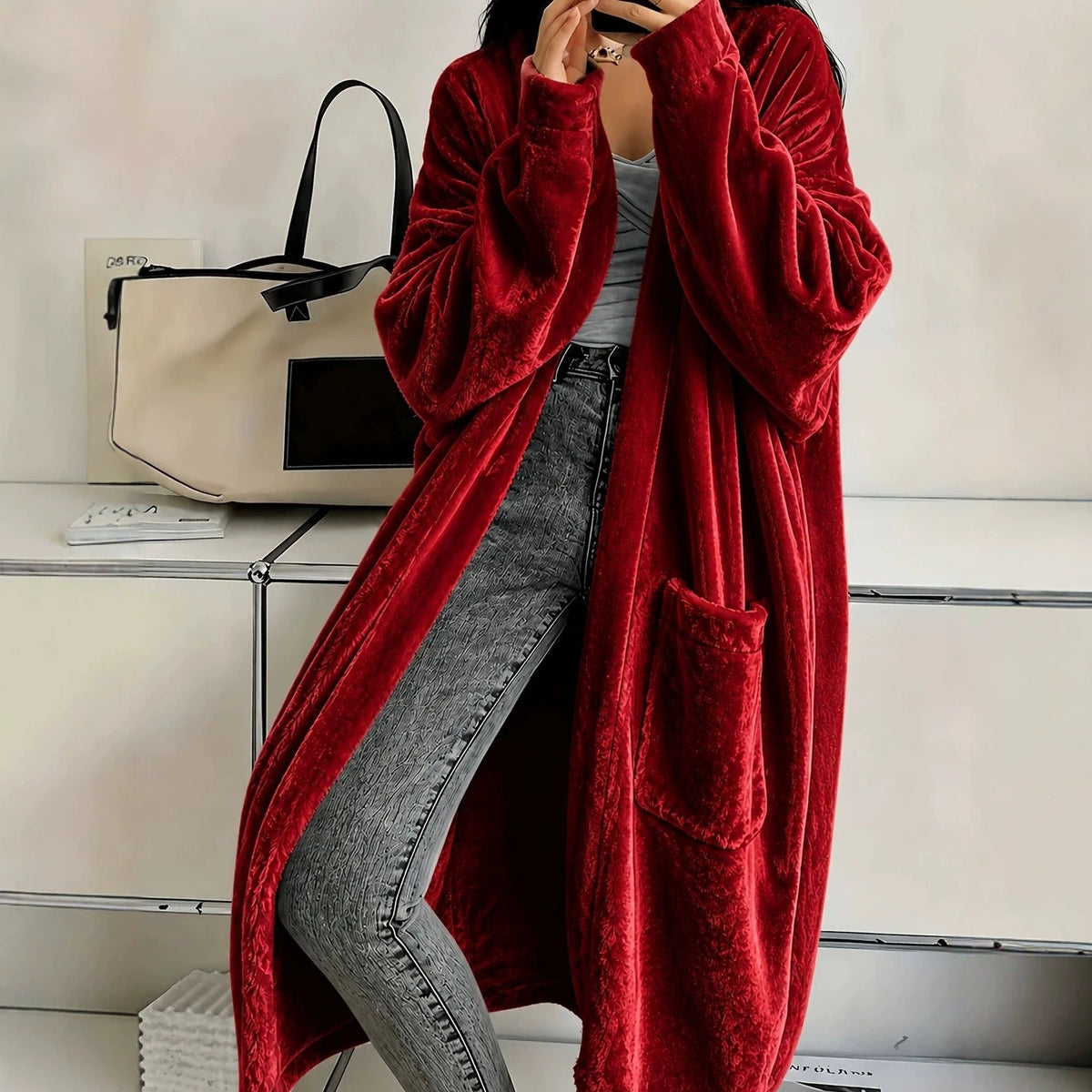 2026 European And American Women's Clothing Amazon Independent Site Velvet Long-Sleeve Fashion Casual Coat Cape Jacket