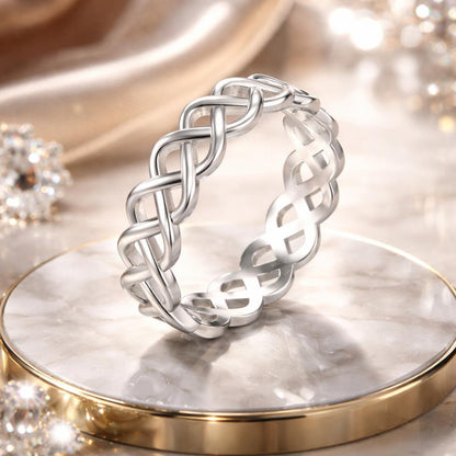 925 Sterling Silver and White Gold 0.5cm Ring Size 6.0
