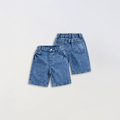 Washed Denim Mid-length Pants Girls Denim Shorts