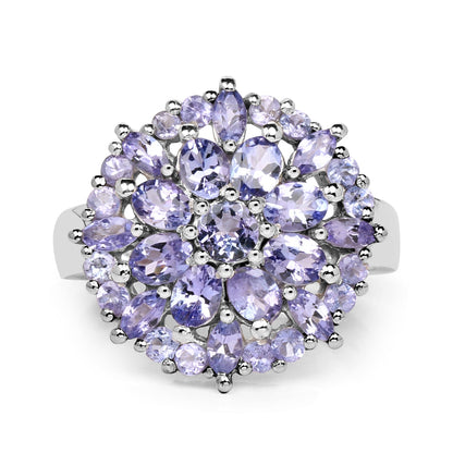 2.79 Carat Genuine Tanzanite .925 Sterling Silver Ring