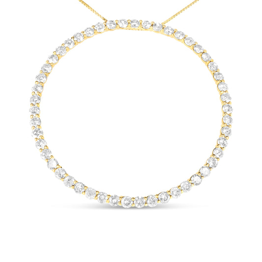 Collier pendentif créoles en or plaqué 10K .925 argent sterling 4 Cttw de diamants (couleur J-K, clarté I1-I2) 18"