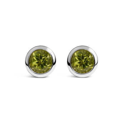 .925 Sterling Silver 6MM Bezel Set Created Purple Amethyst Solitaire Stud Earrings