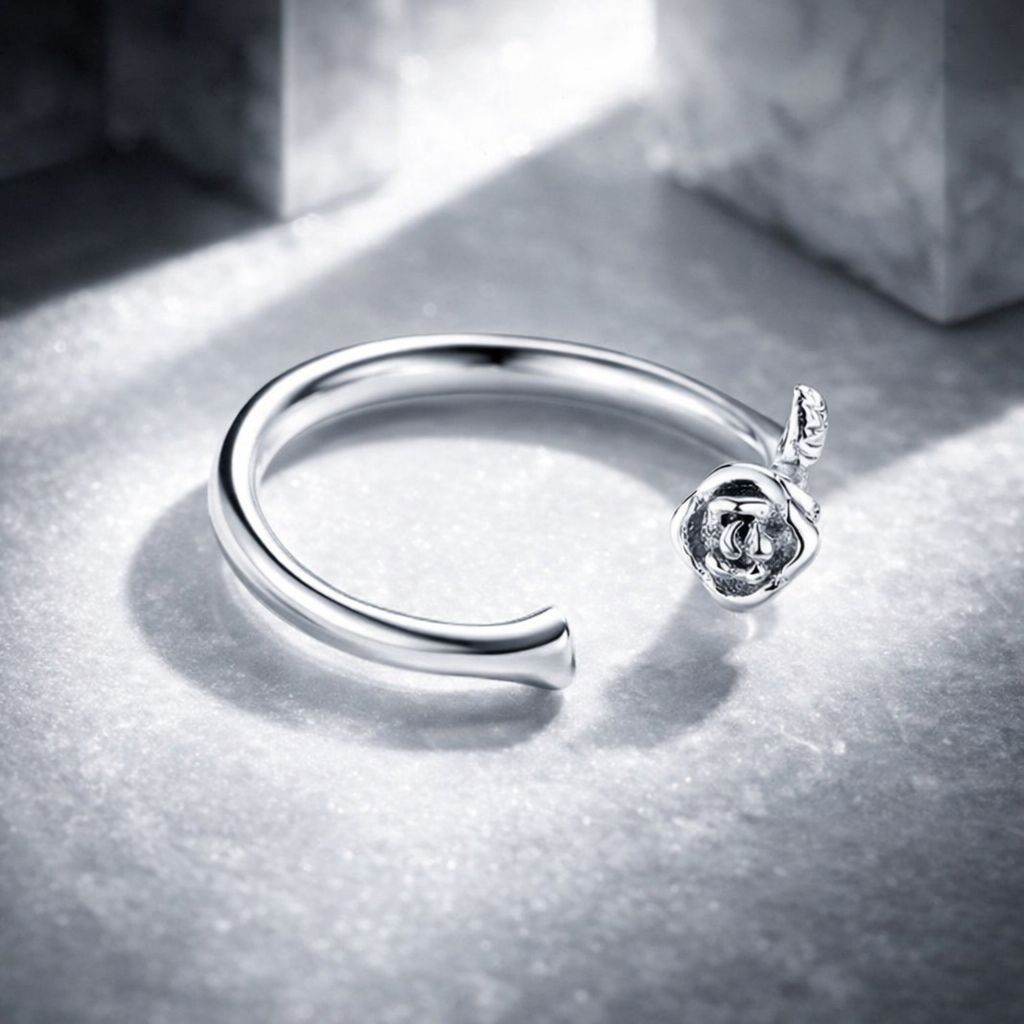 S925 Sterling Silver Plated Platinum Ring for Women