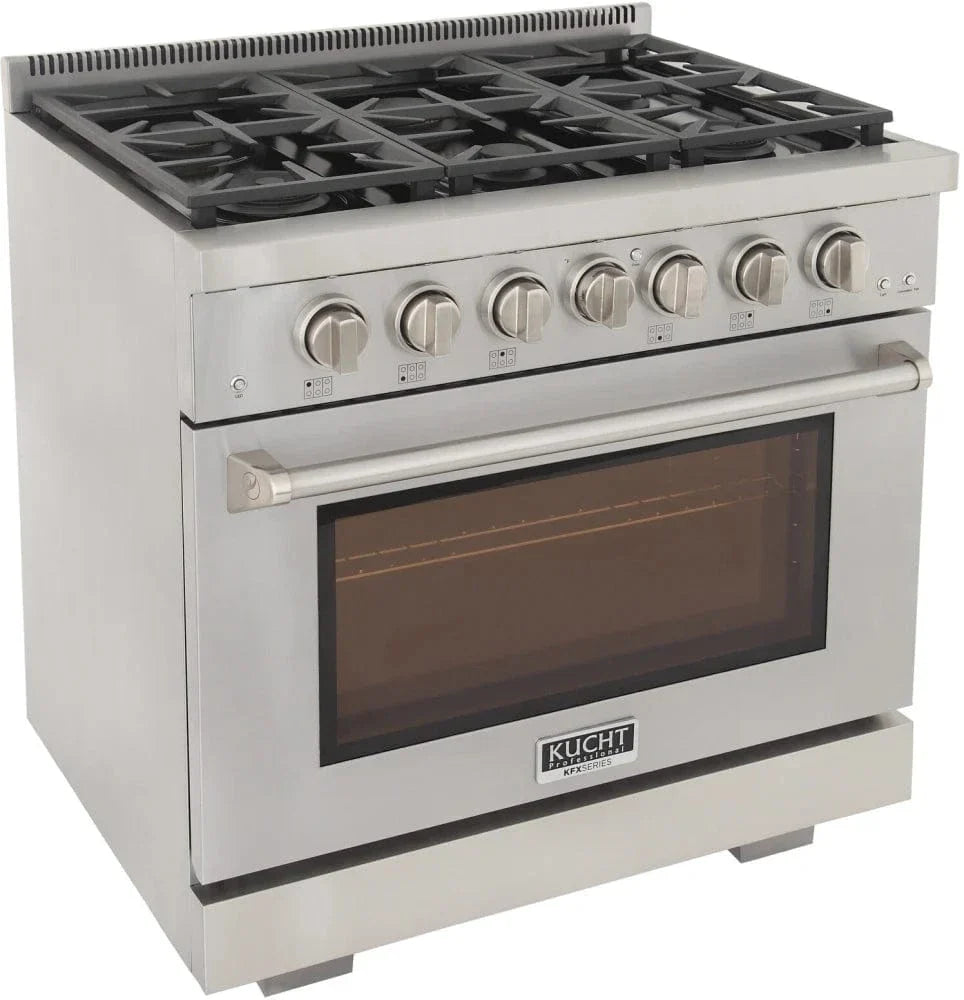 Kucht 36" Freestanding Professional Gas Range Liquid Propane KFX3600X/LP-S