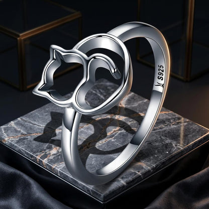 925 Sterling Silver Ring Size 5.0 with Platinum Plating for Women