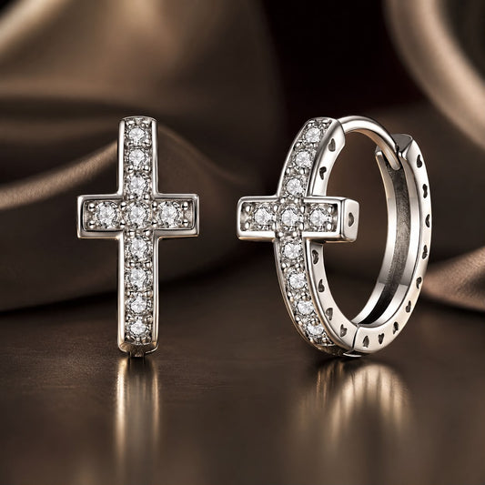 925 Sterling Silver Moissanite Earrings 1.3cm for Women