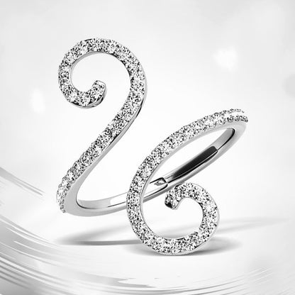 14k White Gold Diamond Open Flourish Style Ring (1/2 cttw)