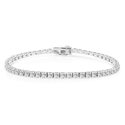 14K White Gold 5.00 Cttw Prong Set Lab Grown Round Diamond Classic Tennis Bracelet (F-G Color, VS2-SI1 Clarity) - 7.25"