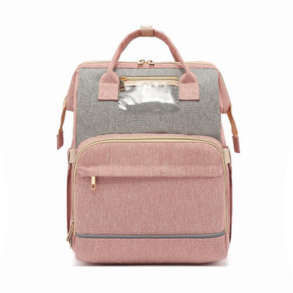 Large Capacity Mother and Baby Bag with Folding Crib