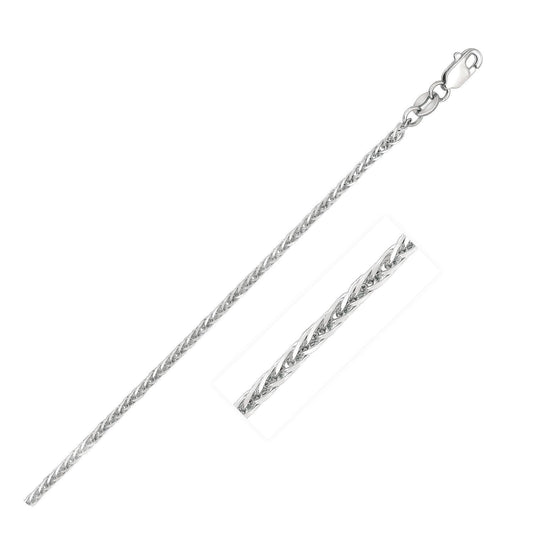 Chaîne blé carrée en or blanc 14 carats de 1,8 mm