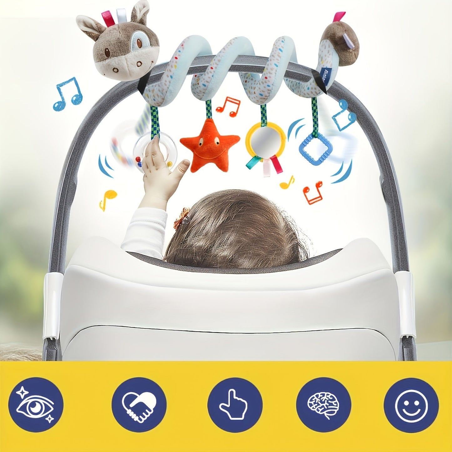 Spiral Plush Youngsters Car Seat Toy