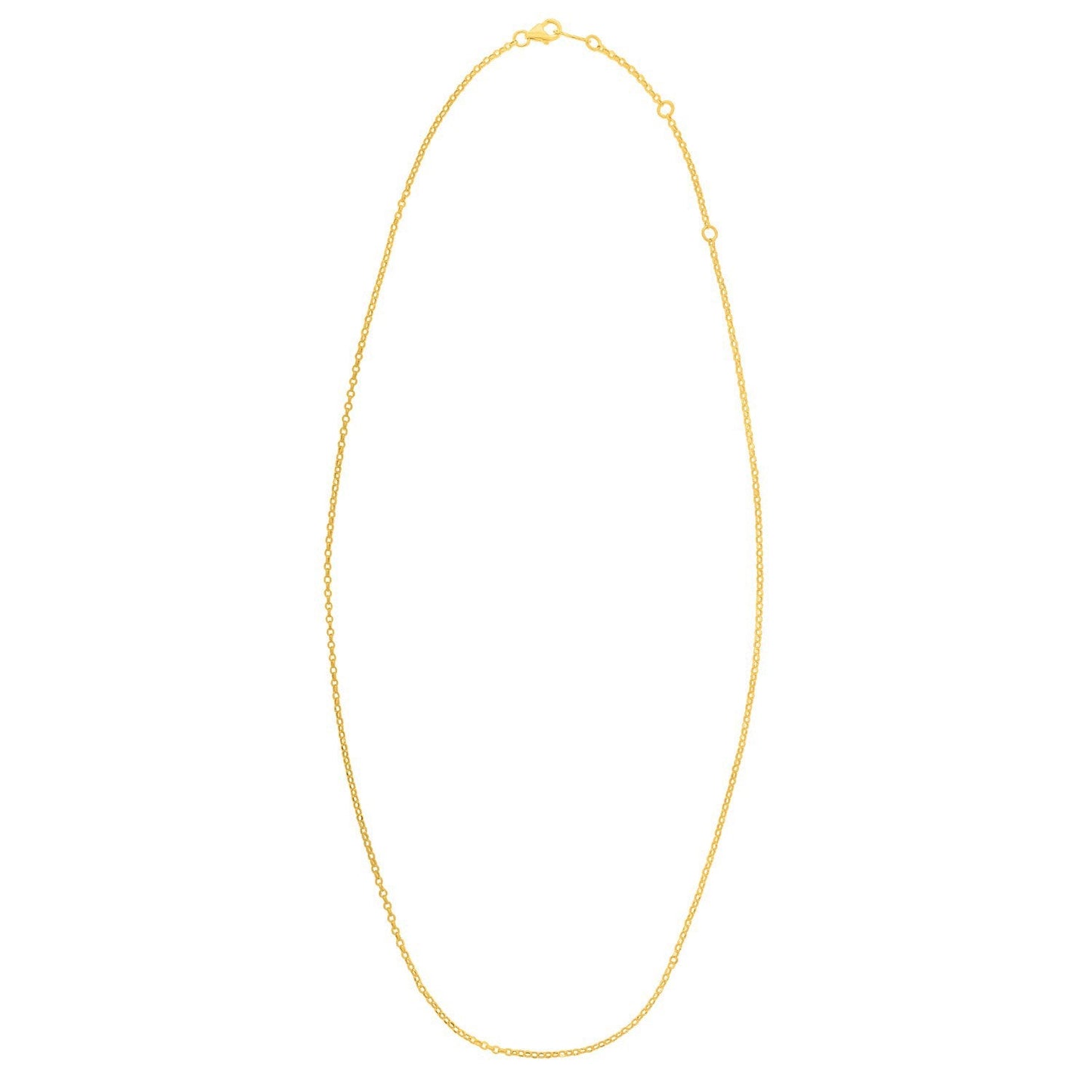 Double Extendable Cable Chain in 14k Yellow Gold (1.40 mm)