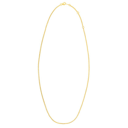 Double Extendable Cable Chain in 14k Yellow Gold (1.40 mm)