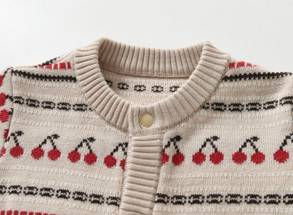 Knitted Jacquard Double-Layer Thickened Baby Romper For FallWinter