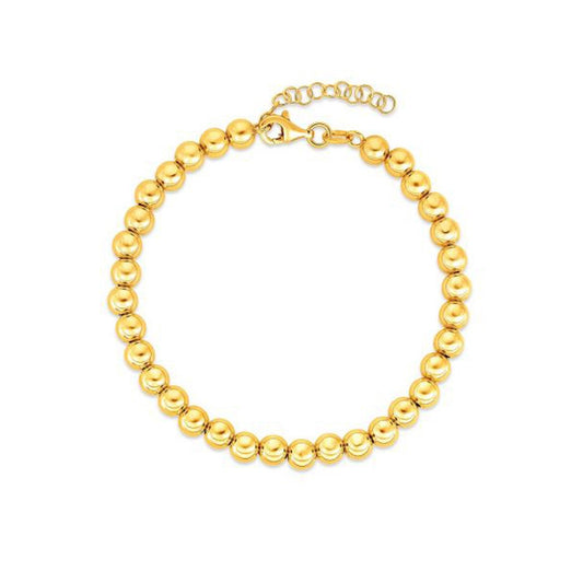 Chaîne perlée en or jaune 14 carats (5 mm)