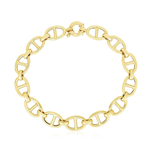 Bracelet en Or Jaune 14k Poli Maillons Mariner (8.8mm)