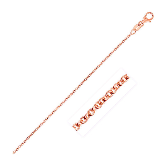 Chaîne maille forçat ronde or rose 14 carats (1,25 mm)