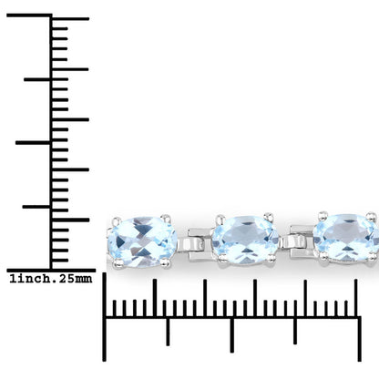 7.60 Carat Genuine Blue Topaz .925 Sterling Silver Bracelet