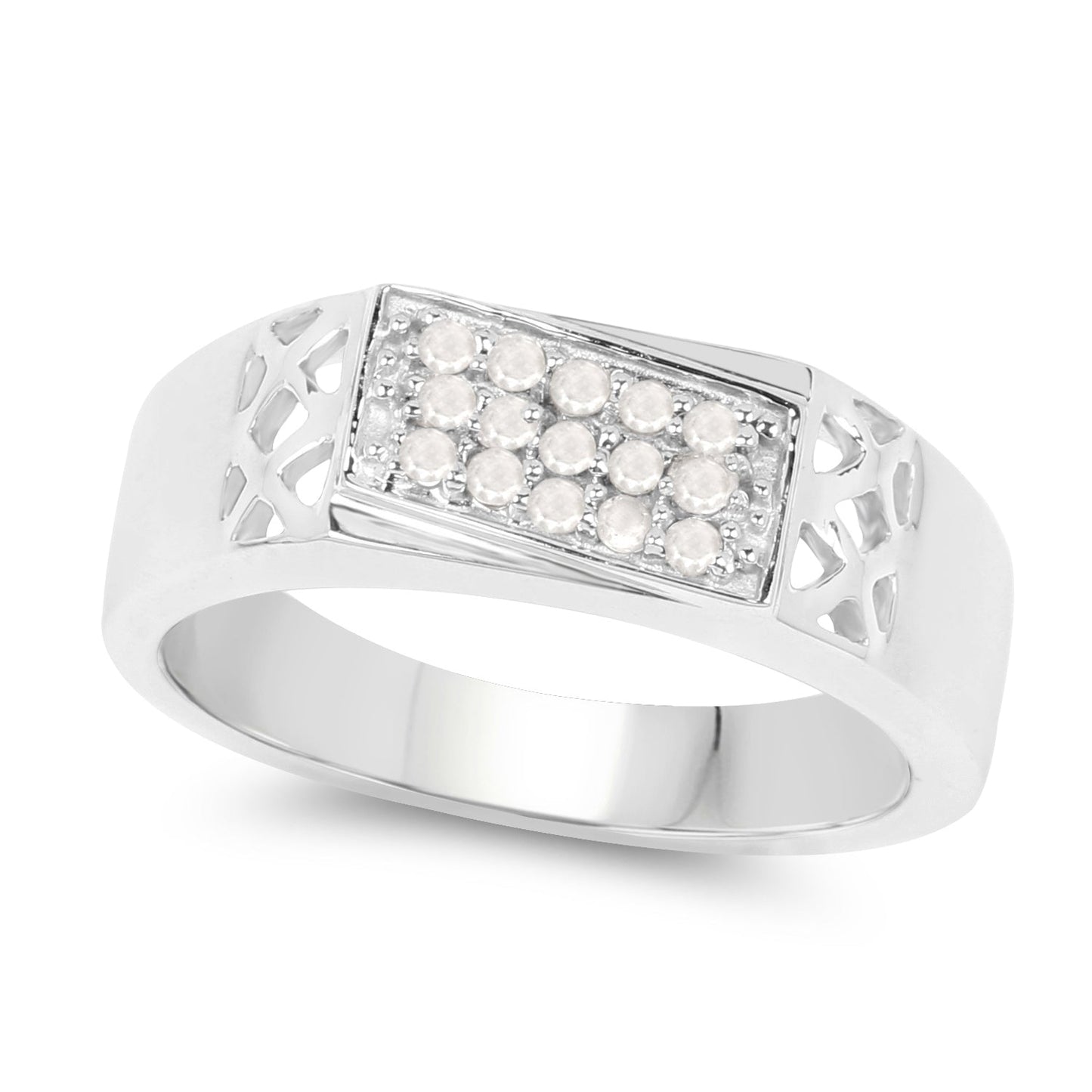 0.23 Carat Genuine White Diamond .925 Sterling Silver Ring