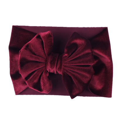 Childrens Multi-color Festive Velvet Headband With Stretchy Hair Accessory