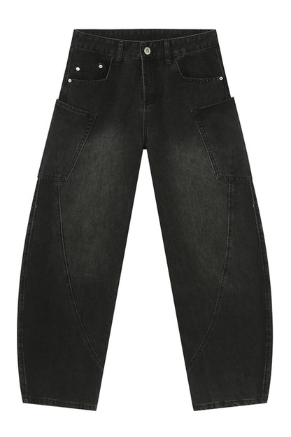 Mid Rise Waist Jeans with Pockets