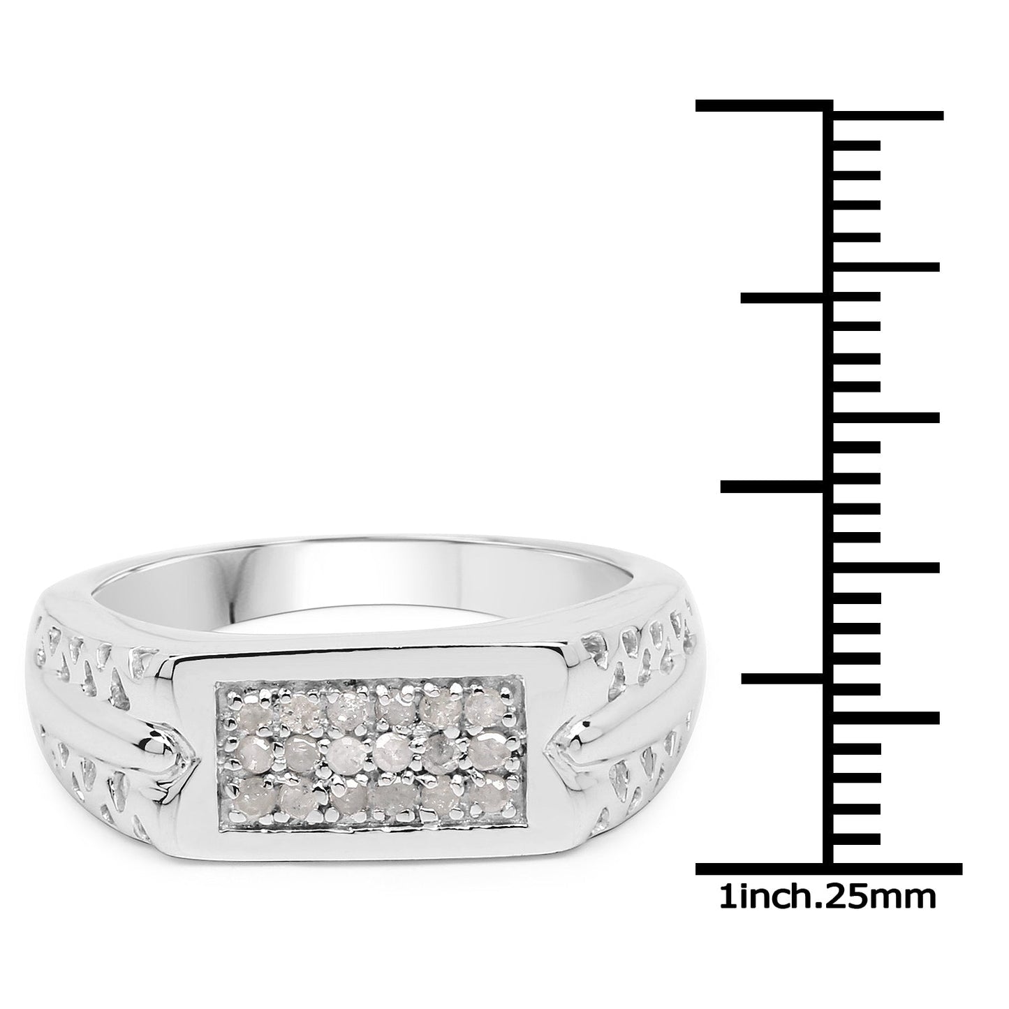0.27 Carat Genuine White Diamond .925 Sterling Silver Ring
