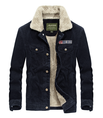 Men's Corduroy Jacket with Fleece Lining (Plus Size)