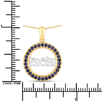 0.64 Carat Genuine Blue Sapphire .925 Sterling Silver Pendant