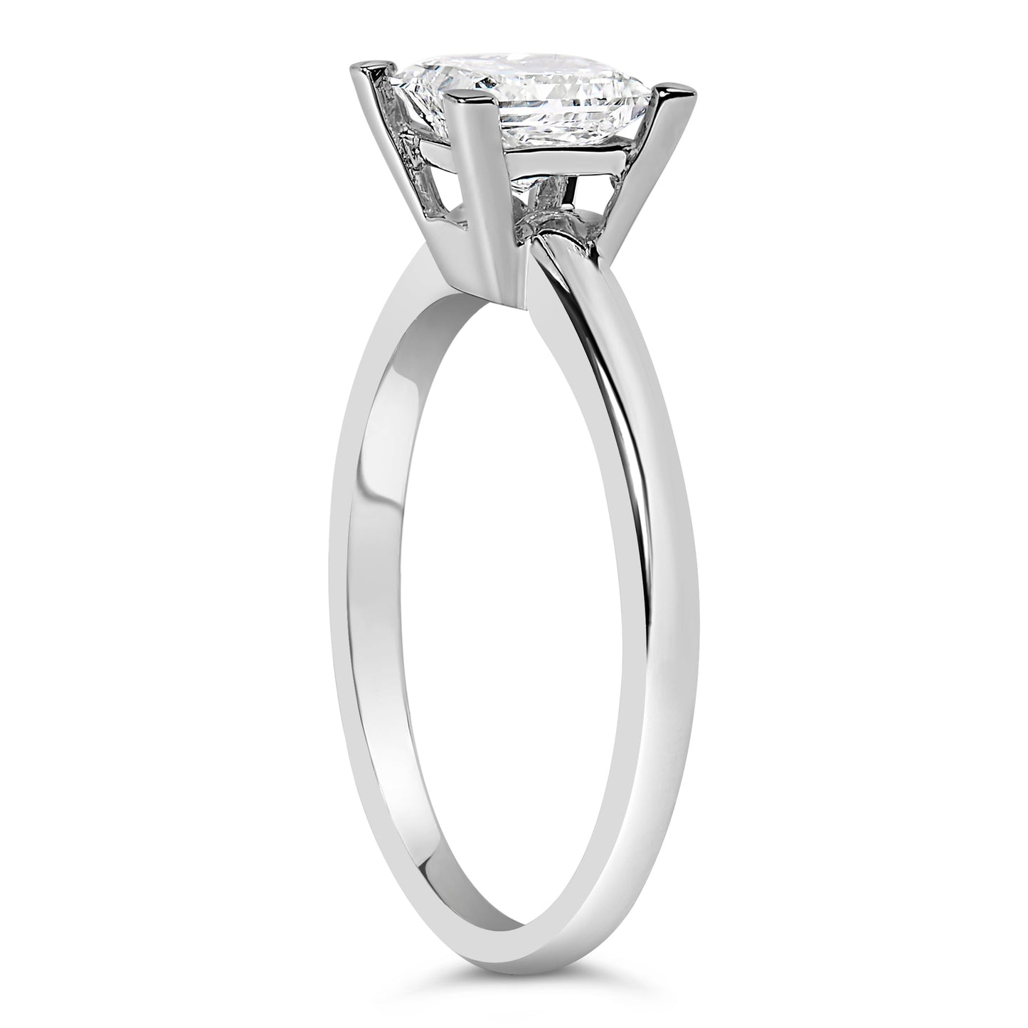 14K White Gold 1.0 Cttw Princess Lab-Grown Diamond Solitaire Engagement  Ring (F-G Color, VS1-VS2 Clarity) - Ring Size 7