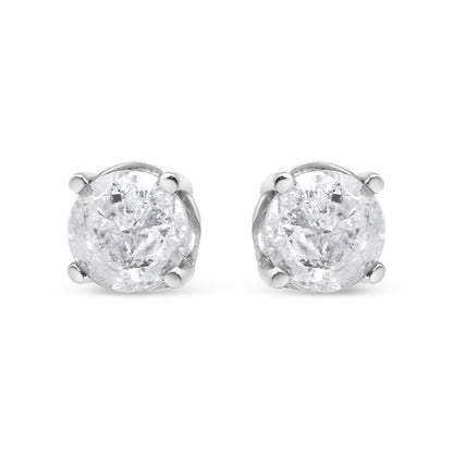 14K White Gold 3/4 Cttw Lab Grown Diamond 4-Prong Classic Stud Earrings (F-G Color, VS2-SI1 Clarity)