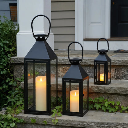 26"&19"& 13" High Elegant Candle Lantern Metal Lanterns for Versatile Indoor & Outdoor
