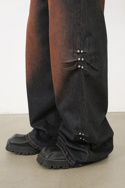 Men's Wasteland Style Wide Leg Jeans