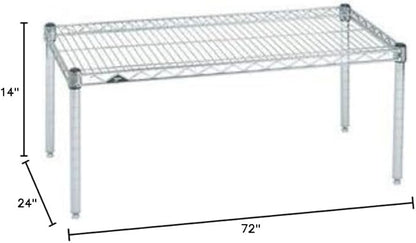 Omega Products Corporation 24" Deep x 72" Wide x 14" High Chrome Stationary Dunnage Rack