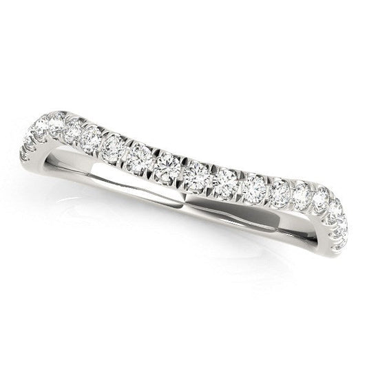 Alliance diamant en or blanc 14 carats, design incurvé (0,25 carat total)