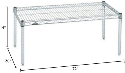 Omega Products Corporation 30" Deep x 72" Wide x 14" High Chrome Stationary Dunnage Rack