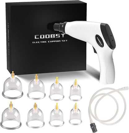 Cupping kit for Massage Therapy, Profession Cupping Set with Electric Cupping Guasha Pump, Cupping Therapy Set with 8pcs High Temp and High Pressure Resistant Vacuum Suction Cups for Cellulite