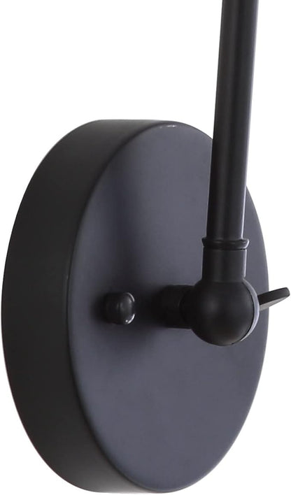 JONATHAN Y JYL7462A-SET2 Rover 7" Farmhouse Industrial Adjustable Arm Metal LED Wall Sconce Rustic Bohemian 2700K 4W Bulb for Entryway Lobby Kitchen Bathroom Bedroom Hallway, Black (Set of 2)
