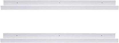 AZSKY Floating Picture Shelves Denver Modern Wall Mount – Long Narrow Picture Ledge - 36 Inch Set of 2 Mounting Hardware Included Pine
