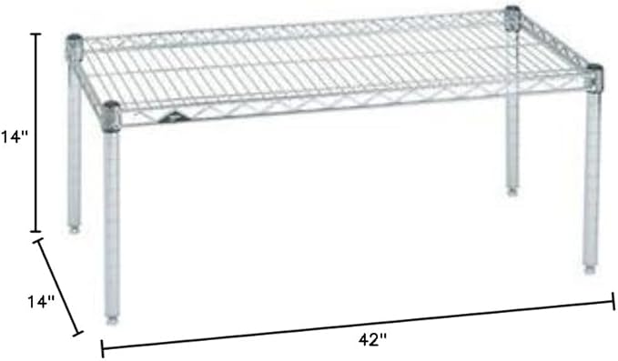 Omega Products Corporation 14" Deep x 42" Wide x 14" High Chrome Stationary Dunnage Rack