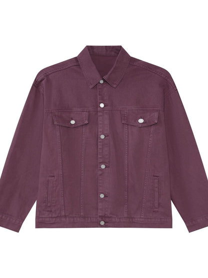 Men's Button Up Dropped Shoulder Denim Jacket