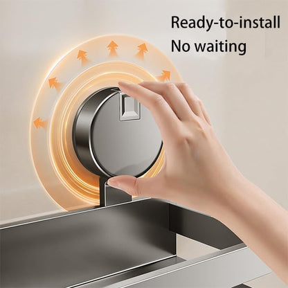 Spice Rack wall mounted 2 Pack,Suction Cups Spice Organizer for Cabinet,Large Capacity Metal Spice Shelf for Kitchen Cabinet, Pantry Doors, Bathroom, Shower, Home Decor(11.8 inch)