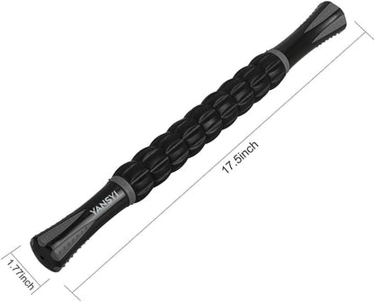 Yansyi Body Massage Roller Stick for Athletes - Release Myofascial Trigger Points Reduce Muscle Soreness Tightness Leg Cramps & Back Pain for Physical Therapy & Recovery (Gray)