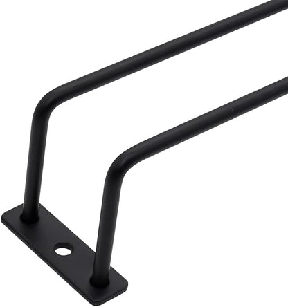 8.8-Inch Wine Glass Rack - Under Cabinet Stemware Wine Glass Holder Glasses Storage Hanger Metal Organizer for Bar Kitchen Black (1 Rows, 3 Pack)