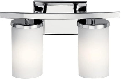 Kichler Crosby 15" 2 Light Vanity Light Satin Etched Cased Opal Brushed Nickel